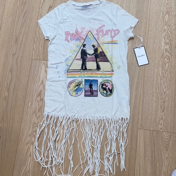 Lauren Moshi Tops - LAUREN MOSHI Pink Floyd Fringe Tee
